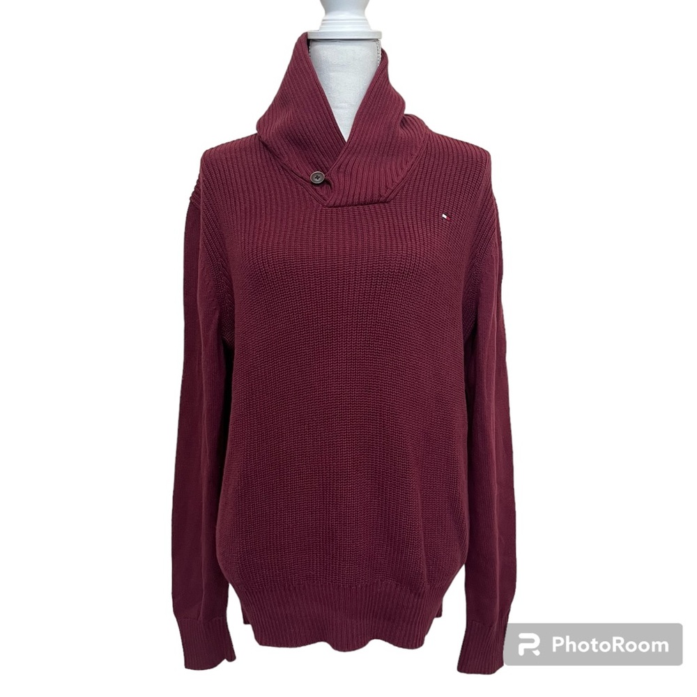 Tommy Hilfiger 100% Cotton Burgundy Sweater